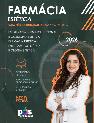Pós-Graduação Farmácia Estética Reconhecido pelo MEC- Sábado e Domingo